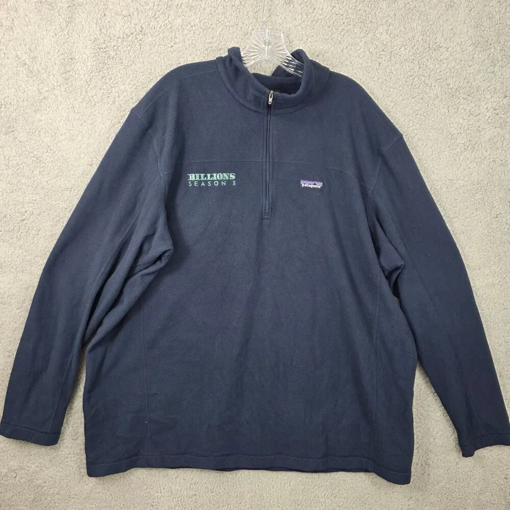 Patagonia Men's Blue Fleece Quarter Zip Billions Season 3 Size 3XL
